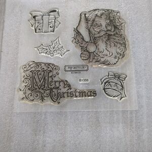 Close To My Heart Acrylic Christmas Stamp Set St.Nick B1356 Scrapbooking Cards